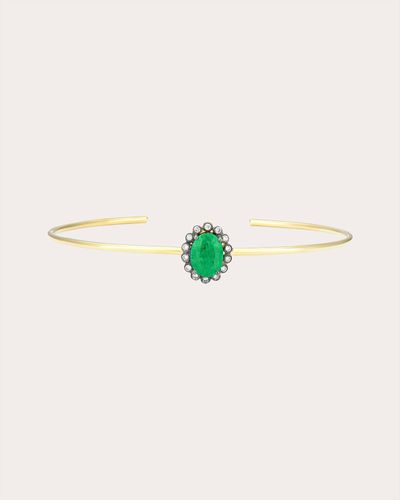 Amrapali Emerald & 18k Gold Mini Rajasthan Bangle - Natural