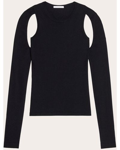 Helmut Lang Cutout Cotton Sweater - Blue
