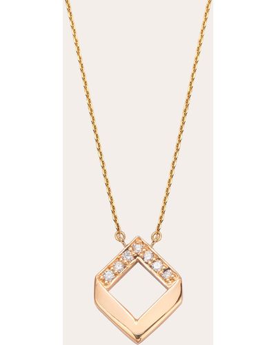 JOLLY BIJOU Diamond Chevron Pendant Necklace - Natural