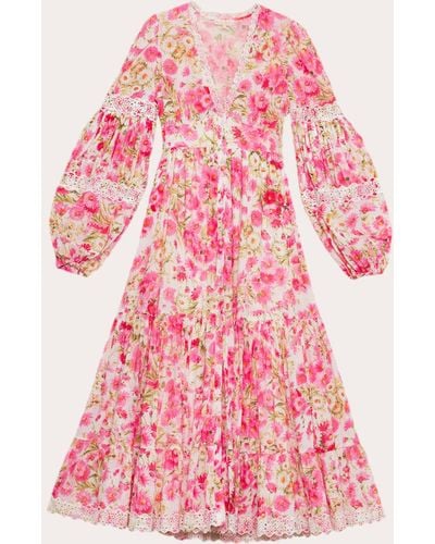 byTiMo Cotton Slub Tiered Maxi Dress - Pink