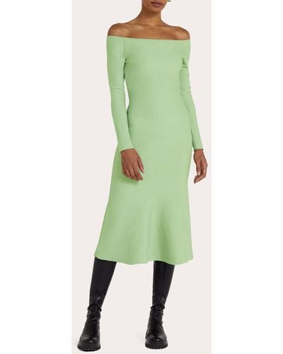 Safiyaa Renée Knit Off-shoulder Dress - Green