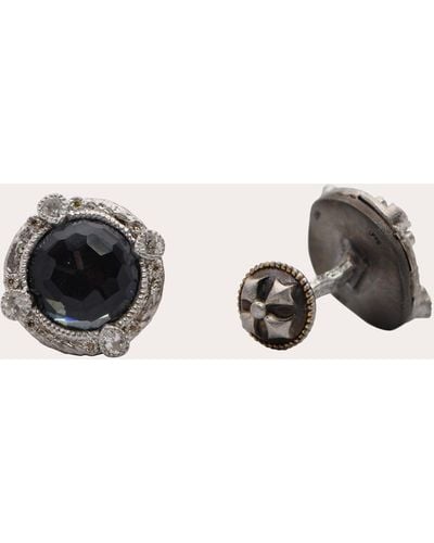 Armenta Round Hematite Cufflinks - Black
