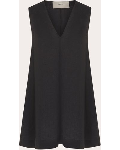 Asceno Derya Linen Mini Dress - Black