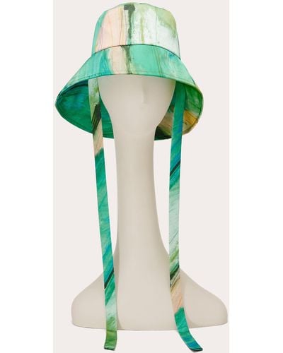 Eugenia Kim Ally Satin Asymmetric Bucket Hat - Green