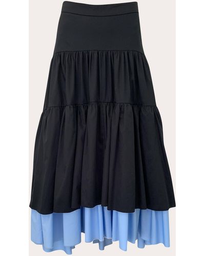 Hellessy Alyssa Tiered Peekaboo Skirt - Blue