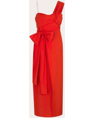 Cecilie Bahnsen Valentina Bow Midi Dress - Red