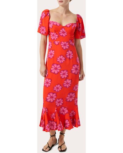 RHODE Ramona Fluted Dress - Red