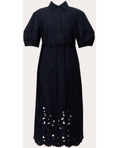 Erdem Short-sleeve Midi Shirt Dress - Blue