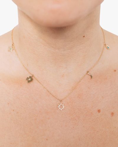 Anzie Aztec Lucky Charm Necklace - Metallic