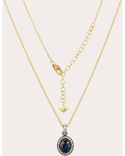 Amrapali Sapphire & 18k Gold Mini Rajasthan Pendant Necklace - White
