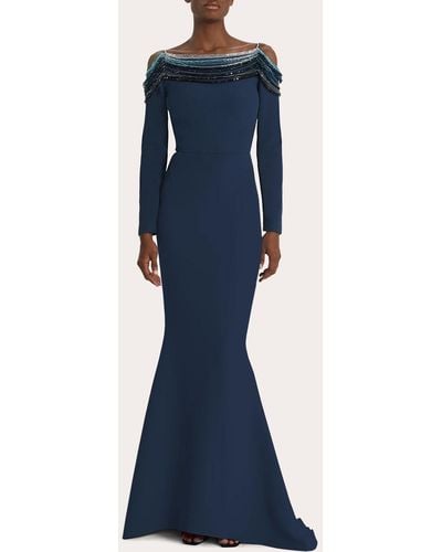 Safiyaa Christi Embellished Gown - Blue