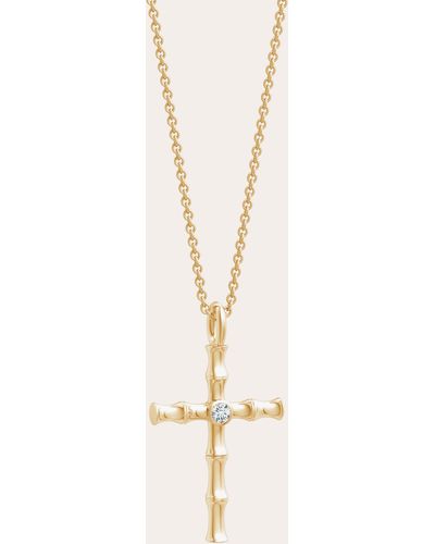 Natori Diamond Cross Pendant Necklace - Natural