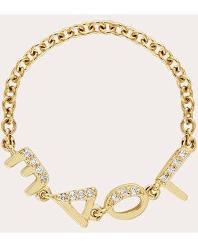 Eden Presley Tiny Letters 'love' Chain Ring - Brown