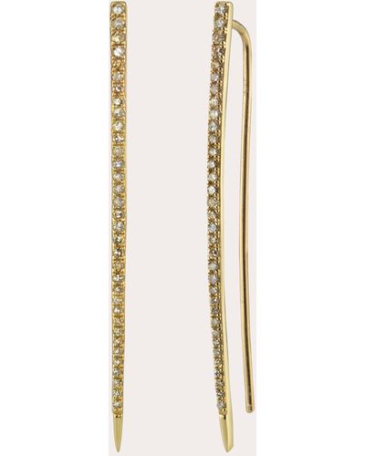 Sheryl Lowe Spike Pavé Diamond Threader Earrings 14k - Natural
