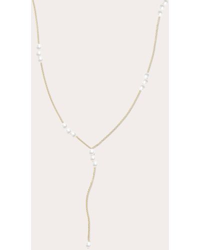 POPPY FINCH Baby Pearl Lariat Necklace 14k Gold - Natural