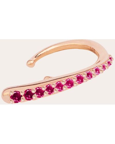 Marie Mas Single Ruby Ocean Tide Ear Jewel 18k Gold - Pink