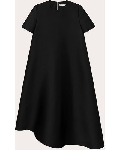 Mark Kenly Domino Tan Doma Atelier Silk Tech Midi Dress - Black