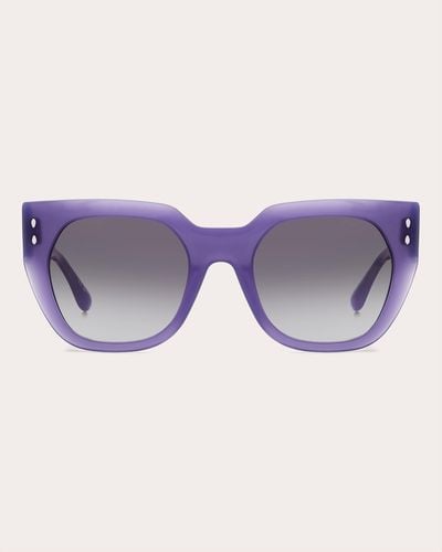 Isabel Marant Transparent Lilac & Gray Gradient Square Cat-eye Sunglasses - Purple