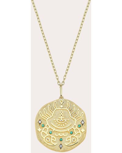 Charms Company Emerald Cancer Zodiac Pendant Necklace - Metallic