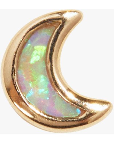 Pamela Love Single Opal Moon Stud Earring - White