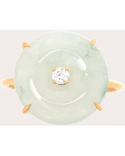 Yi Collection Jade & Diamond Spin Ring - Natural