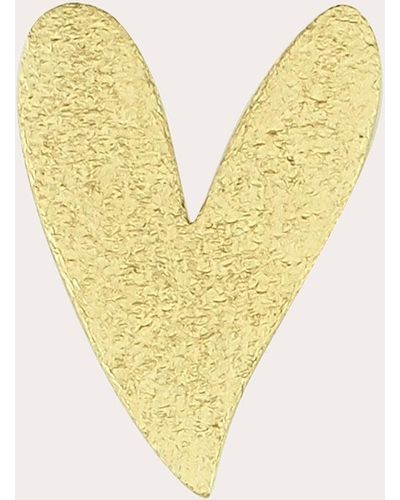 Charms Company Frosted Heart Stud Earring - Yellow
