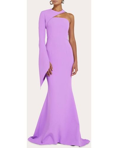 Safiyaa Raha Asymmetric Gown - Purple