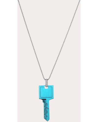 Eera Key Pendant Necklace - Blue