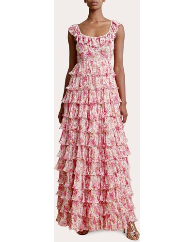 byTiMo Georgette Ruffle Gown - Pink