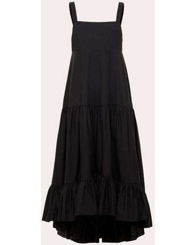 Azeeza Griffon Poplin Midi Dress - Black