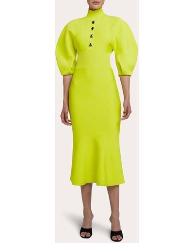 Safiyaa Layla Knit Midi Dress - Yellow