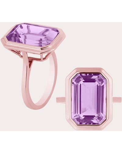 Goshwara Lavender Amethyst Vertical Bezel Ring 18k Gold - Pink