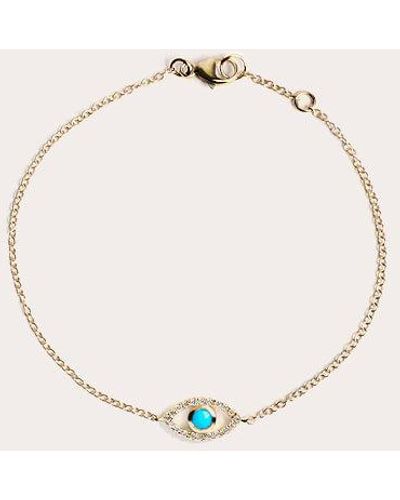 Anzie Classique Pavé Evil Eye Bracelet - Natural