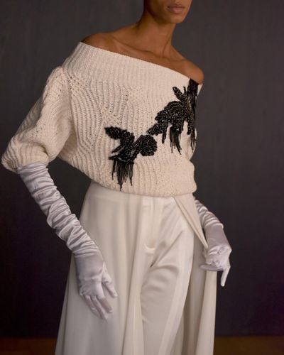 Hellessy Nolan Embellished Sweater - Natural