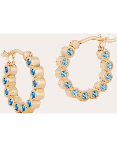 RENNA Bubble Double-sided Gemstone Hoop Earrings - Natural