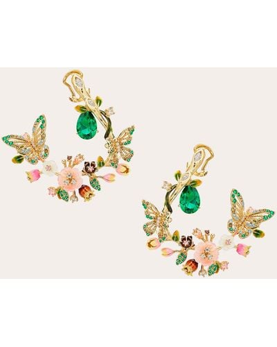 Anabela Chan Butterfly Garland Earrings - Metallic