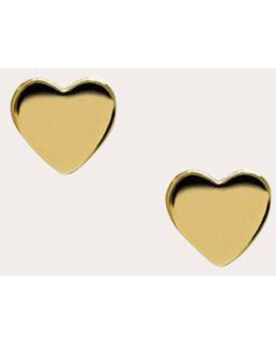Anzie Love Letter Heart Stud Earrings - Natural