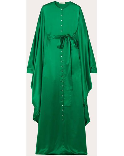 SemSem Belted Silk Kaftan - Green