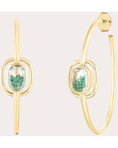 Moritz Glik Elo 40 Emerald Hoop Earrings 18k Gold - Metallic
