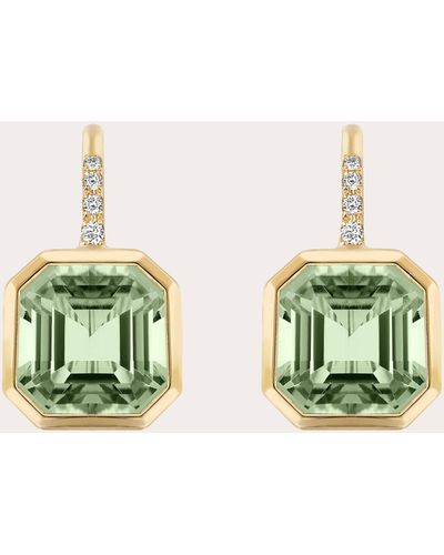 Goshwara Diamond & Prasiolite Asscher-cut Drop Earrings - Green