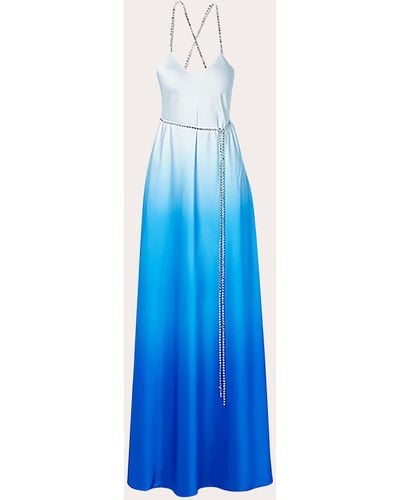 SemSem Crystal Dégradé Charmeuse Gown - Blue