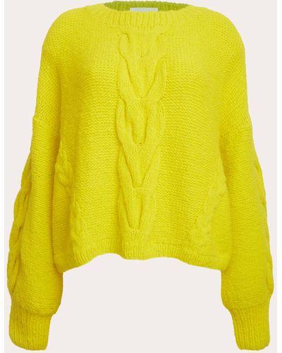 Eleven Six Vaida Cable Knit Sweater - Yellow