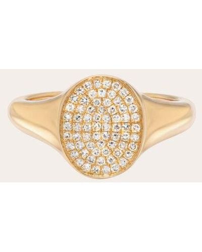 Zoe Lev Pavé Diamond Signet Ring - Natural