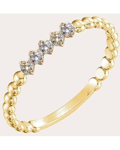 POPPY FINCH Five Diamond Beaded Ring - Natural