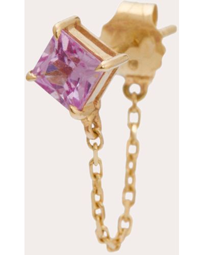 Yi Collection Sapphire Chain Earring - Pink