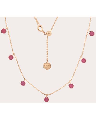 Graziela Gems Floating Pink Sapphire Station Necklace