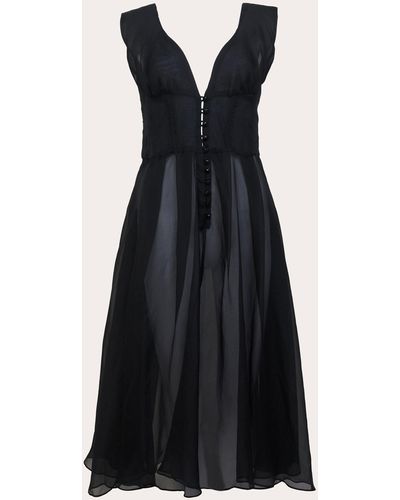 BYVARGA Monic Organza Midi Dress - Black