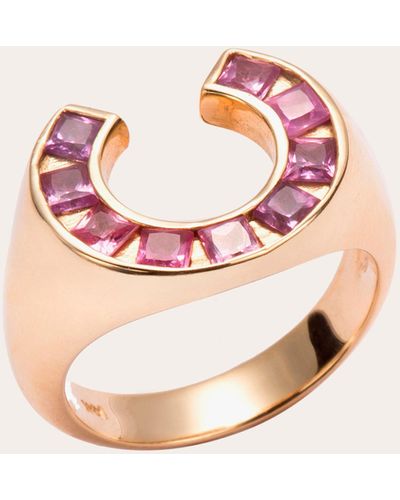 JOLLY BIJOU Sapphire Sundial Ring - Pink