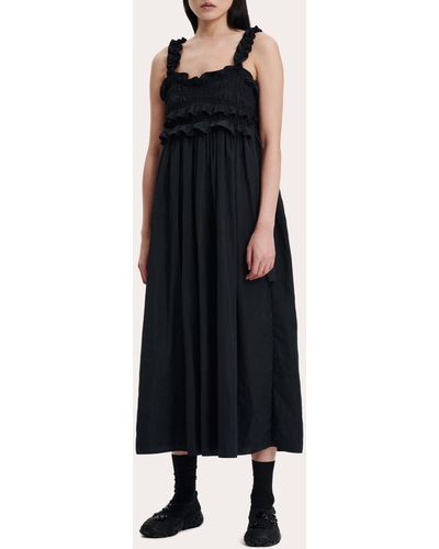 Cecilie Bahnsen Giovanna Faille Midi Dress - Black
