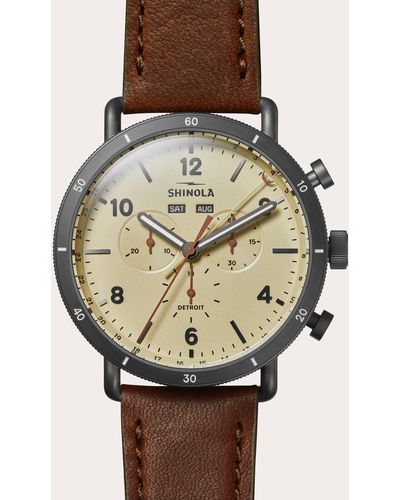 Shinola Canfield Sport 45mm Cattail Leather-strap Watch - Natural